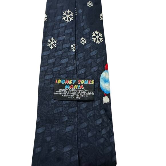 Looney Tunes Mania Sylvester Tweety Snowman Holiday Christmas Vintage Necktie - Picture 4 of 7